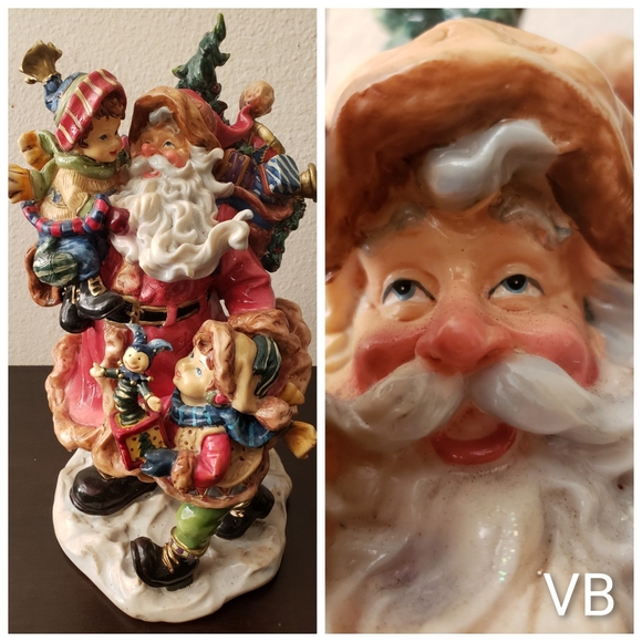 Santa Clause Resin Statue Christmas Decor.
